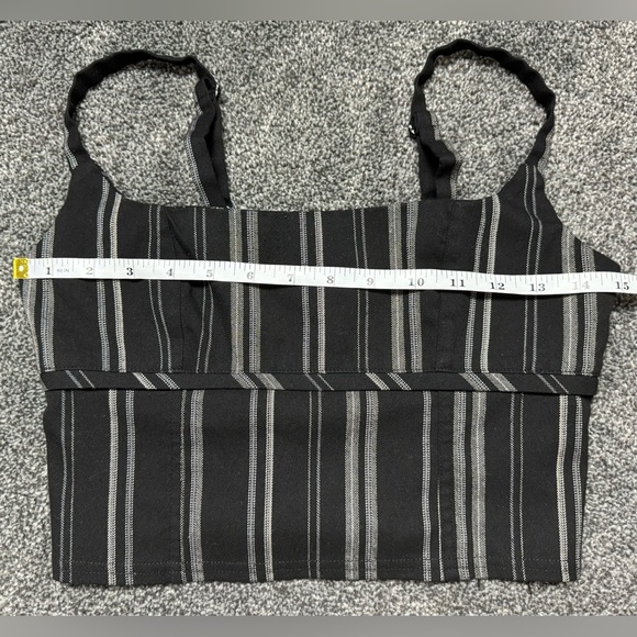 Urban Outfitters Tops - Urban Outfitters Black Pinstripe Spaghetti Strap Crop Top Size Small.